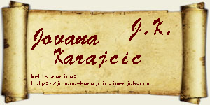 Jovana Karajčić vizit kartica
